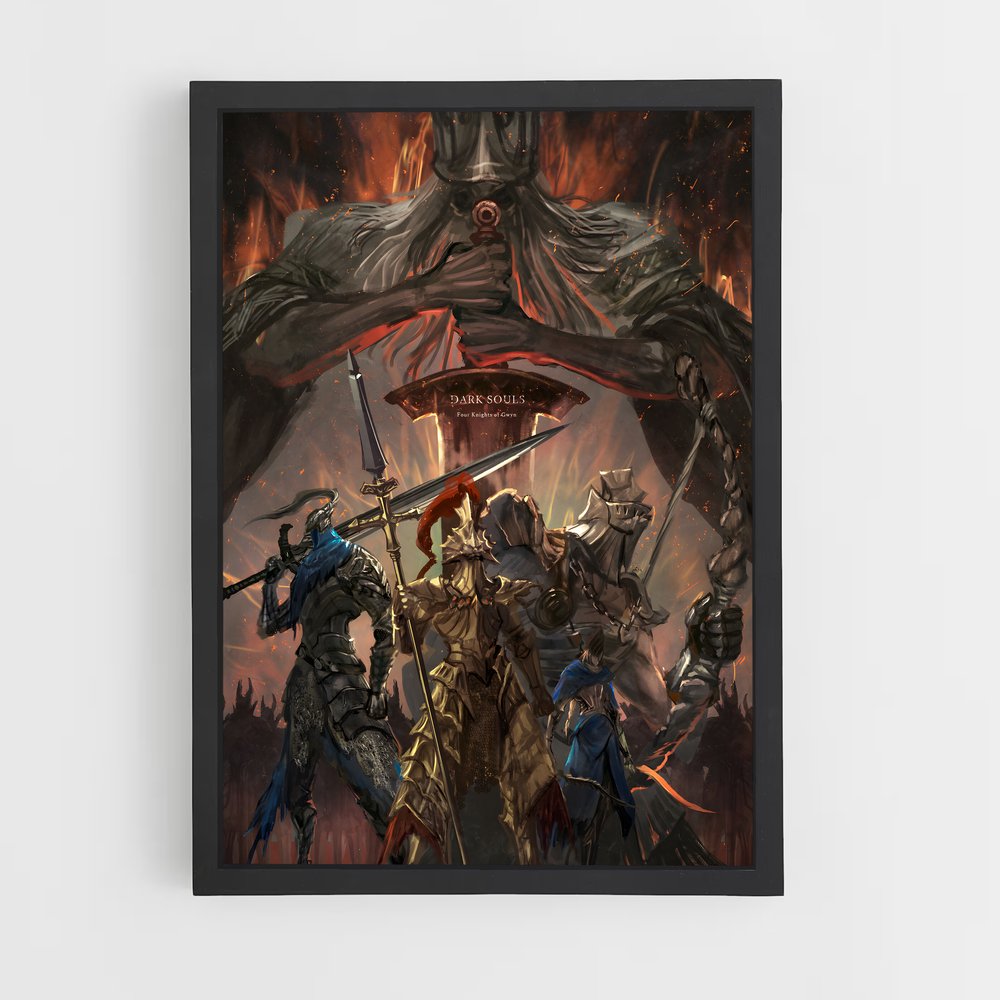 Poster Les Chevaliers Noirs – affiche Dark souls (vue 2)